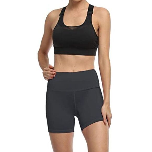 𝅺WOMEN’S High Waist Workout Shorts - Picture 1 of 6